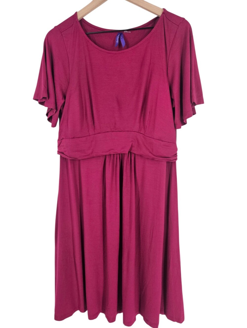Seraphine Fuschia Jersey Knit Maternity Nursing Friendly Dress